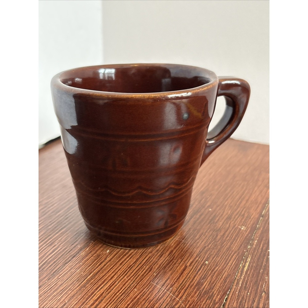 Vintage Marcrest Daisy‎ Dot Stoneware Brown Coffee Tea Cup Mug USA